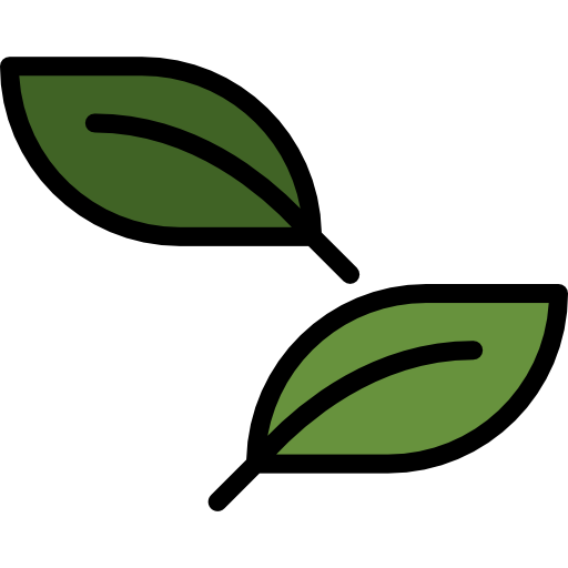 Ícone preto e verde de duas folhas, em png sem fundo
